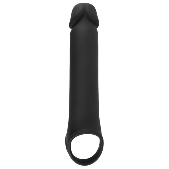 Rebel - akumulátorový, vibrační rádiový návlek na penis (černý)