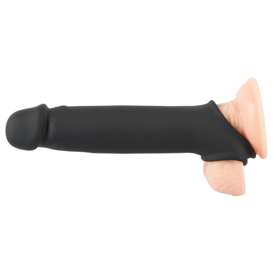 Rebel - akumulátorový, vibrační rádiový návlek na penis (černý)