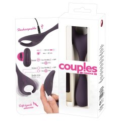   Couples Choice - Akumulátorový, rádiem řízený dvoumotorový vibrátor (fialový)