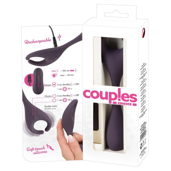 Couples Choice - Akumulátorový, rádiem řízený dvoumotorový vibrátor (fialový)
