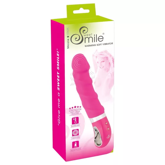 SMILE Soft - vibrátor s ohřevem a akumulátorem - silikon růžový