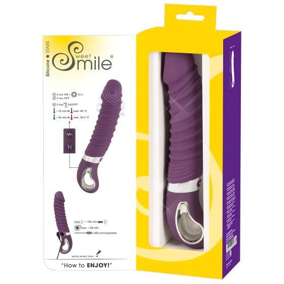 SMILE Soft - akumulátorový, vyhřívaný vibrátor (fialový)