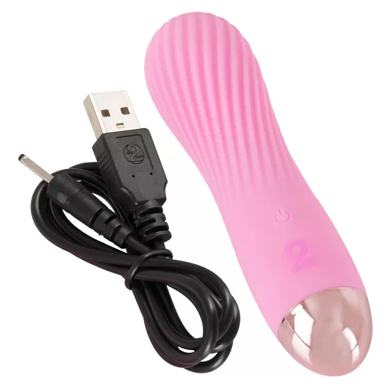 Cuties Mini - vibrátor na baterii - vodotěsný spirálový - růžový