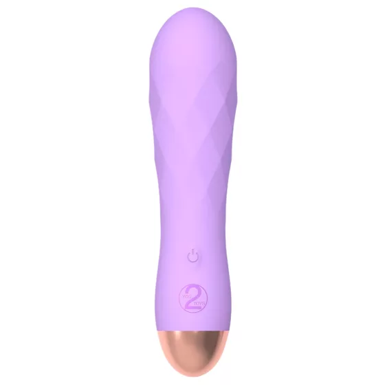 Cuties Mini - vibrátor s akumulátorem - vodotěsný, mřížkový, fialový