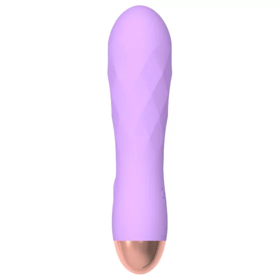 Cuties Mini - vibrátor s akumulátorem - vodotěsný, mřížkový, fialový