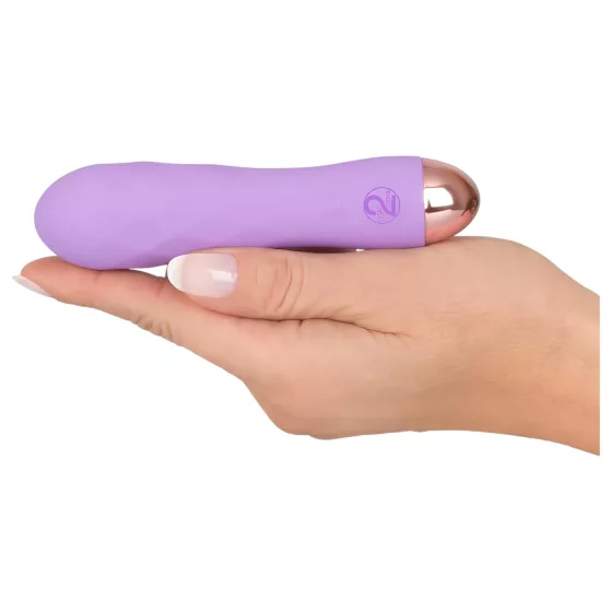 Cuties Mini - vibrátor s akumulátorem - vodotěsný, mřížkový, fialový