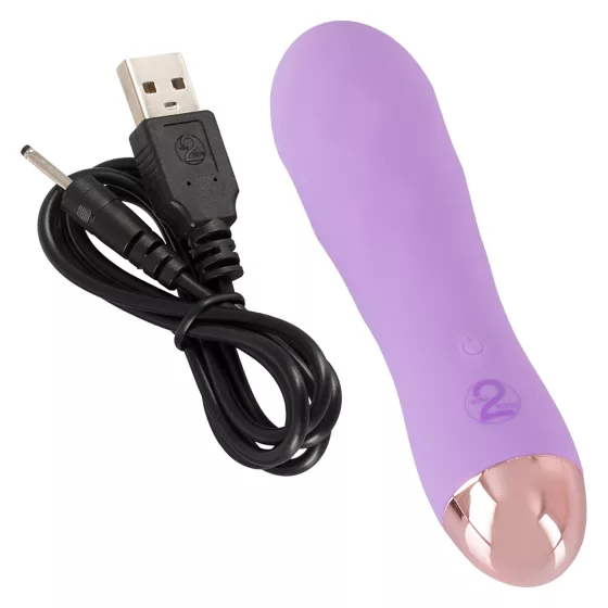 Cuties Mini - vibrátor s akumulátorem - vodotěsný, mřížkový, fialový
