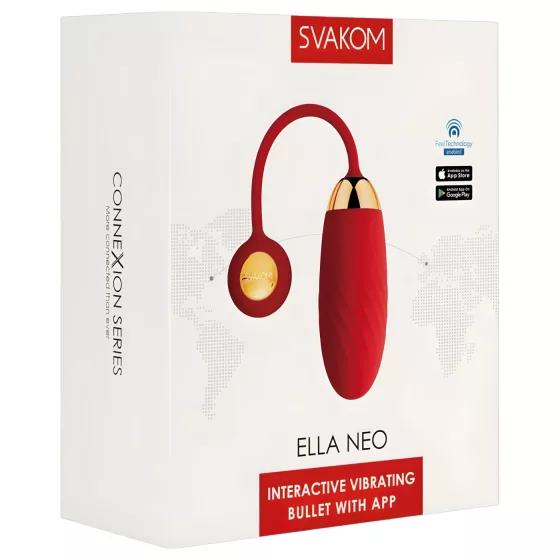 Svakom Ella Neo - nositelné vibrační vajíčko ovládané aplikací (červené)