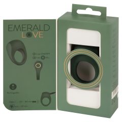   Emerald Love - dobíjecí, vodotěsný vibrační erekční kroužek (zelený)