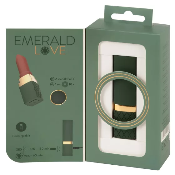 Emerald Love - akumulátorový vodotěsný vibrátor ve tvaru rtěnky (červený)