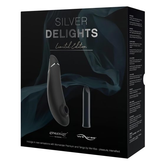 Womanizer Stříbrné Potěšení - sada vzduchových vibrátorů (černá)