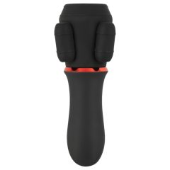   Rebel - akumulátorový, dvoumotorový vibrátor na žalud (černý)
