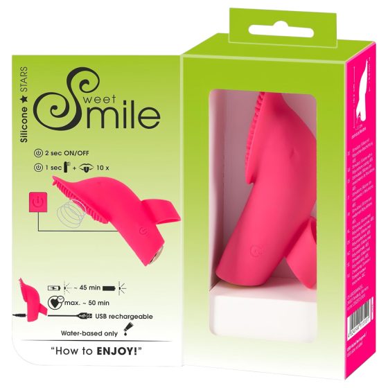 / SMILE Licking - vibrační prstový stimulátor s jazýčkem a vzduchovými pulzy (růžová)