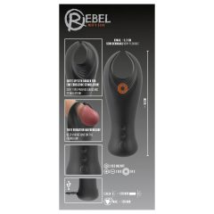 Rebel - vibrační stimulátor žaludu (černý)