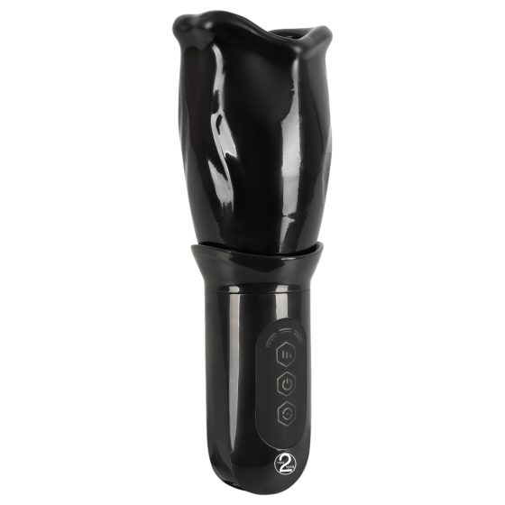 STROKER Rotující – akumulátorový, otáčivý ústní masturbátor (černý)