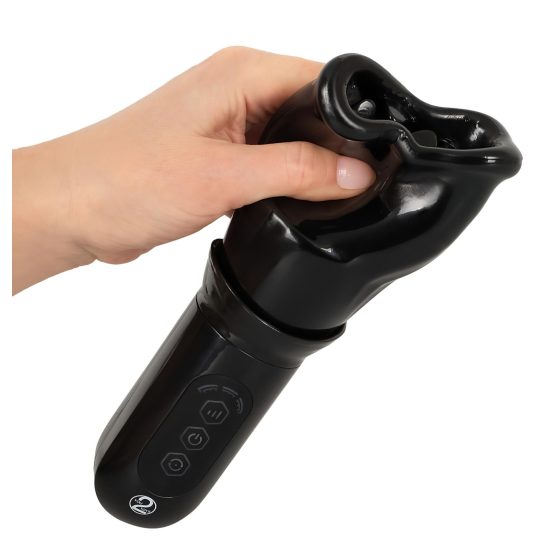 STROKER Rotující – akumulátorový, otáčivý ústní masturbátor (černý)