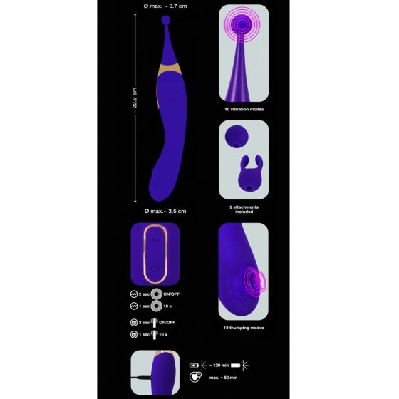 / Javida - 2v1 dobíjecí stimulátor klitorisu a vibrátor sada (fialová)