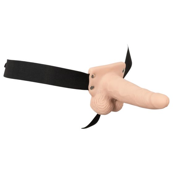 You2Toys Strap-on - dutý, připínací vibrátor (přírodní)