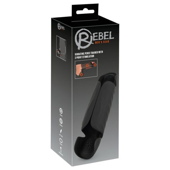 Rebel - 3motorový vibrátor na žalud (černý)
