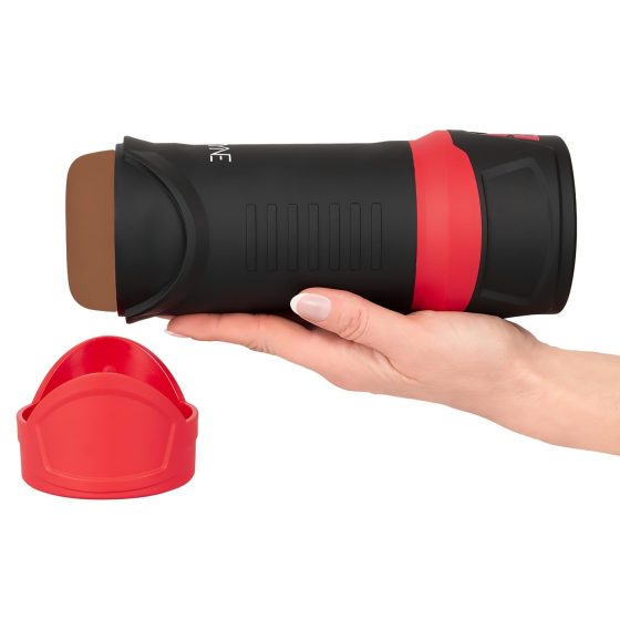 WYNE 04 - masturbátor s vibrací a sáním - akumulátor - hnědý