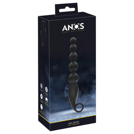 ANOS Anální Korálky - perličky do análu s vibracemi (černé)