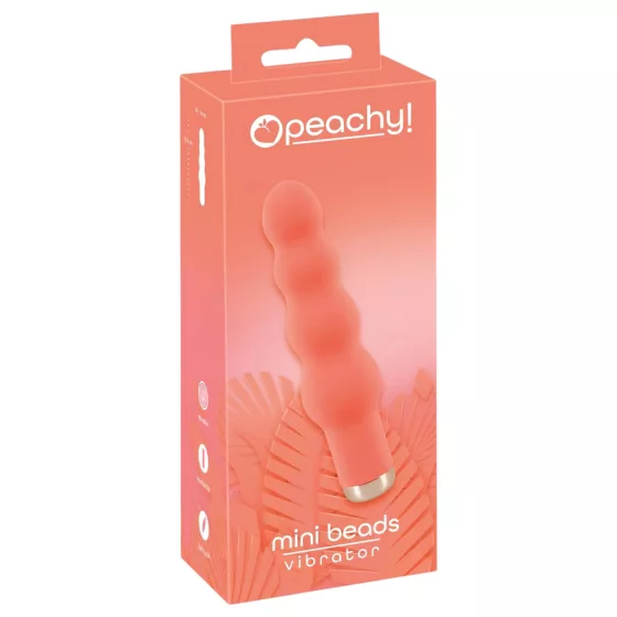 You2Toys - mini vibrátor s korálky - korálkový, broskvový
