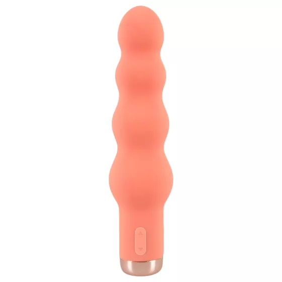 You2Toys - mini vibrátor s korálky - korálkový, broskvový