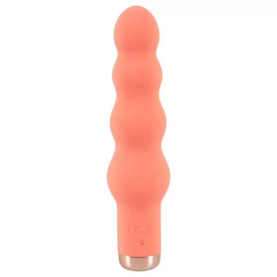 You2Toys - mini vibrátor s korálky - korálkový, broskvový
