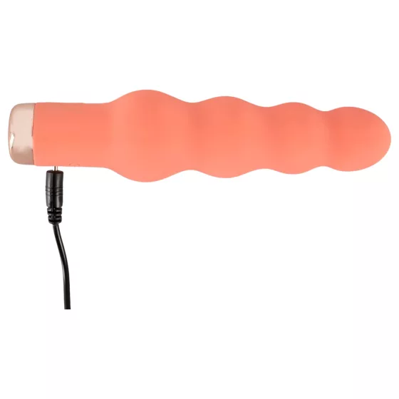 You2Toys - mini vibrátor s korálky - korálkový, broskvový