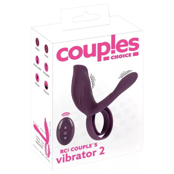 Couples Choice - vibrační erekční kroužek pro páry - dobíjecí, fialový