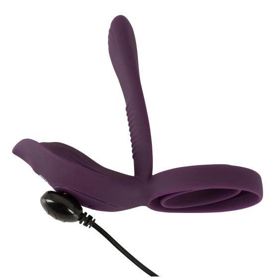 Párválasztás - akumulátorový, rádiový kroužek na penis (fialový)