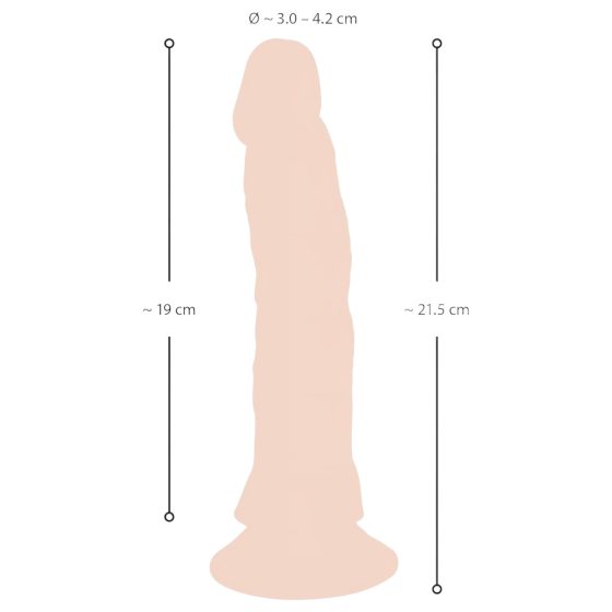 Nature Skin - vibrátor s přísavkou (přírodní)
