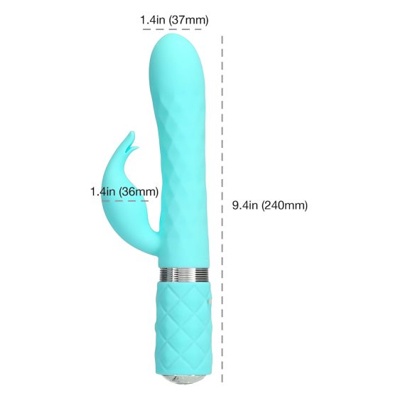 Pillow Talk Lively - akumulátorový vibrátor s ramenem na klitoris (tyrkysový)