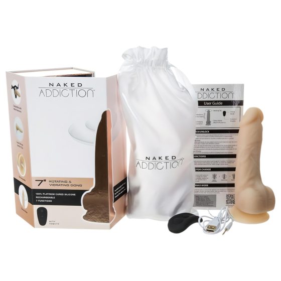 Naked Addiction Rotating 7 - rotační vibrátor (18 cm) - přírodní