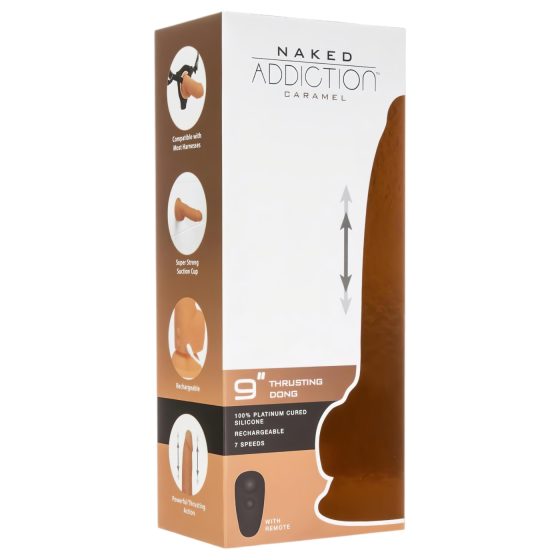 Naked Addiction Thrusting 9 - přirážecí vibrátor - tmavý (23 cm)