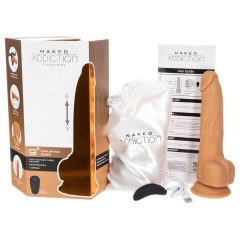 Naked Addiction - přirážecí vibrátor - tmavý - 23 cm