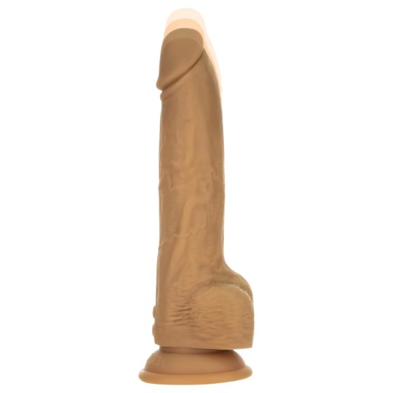Naked Addiction - přirážecí vibrátor - tmavý - 23 cm