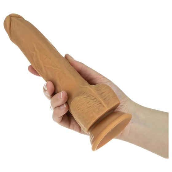 Naked Addiction - přirážecí vibrátor - tmavý - 23 cm