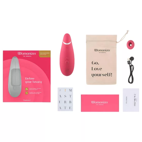 Womanizer Premium 2 - stimulátor klitorisu s vlnami vzduchu - růžový