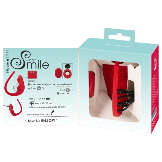 SMILE Slim Panty - akumulátorový, rádiový klitorisový vibrátor (červený)