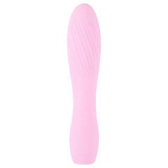   Cuties Mini 3 - akumulátorový, vodotěsný, žebrovaný vibrátor (růžový)