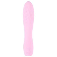   Cuties Mini 3 - akumulátorový, vodotěsný, žebrovaný vibrátor (růžový)