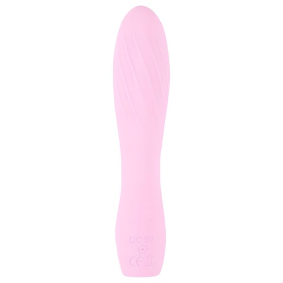 Cuties Mini 3 - akumulátorový, vodotěsný, žebrovaný vibrátor (růžový)