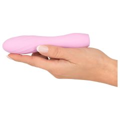   Cuties Mini 3 - akumulátorový, vodotěsný, žebrovaný vibrátor (růžový)