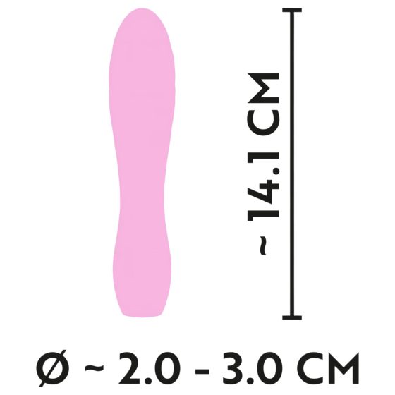 Cuties Mini 3 - akumulátorový, vodotěsný, žebrovaný vibrátor (růžový)
