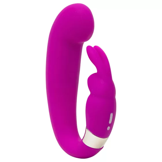 Happyrabbit - mini vibrátor na bod G s výčnělkem na klitoris - fialový, dobíjecí