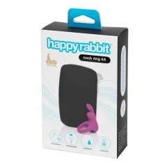   Happyrabbit - vibrační erekční kroužek s pouzdrem - silikon fialový