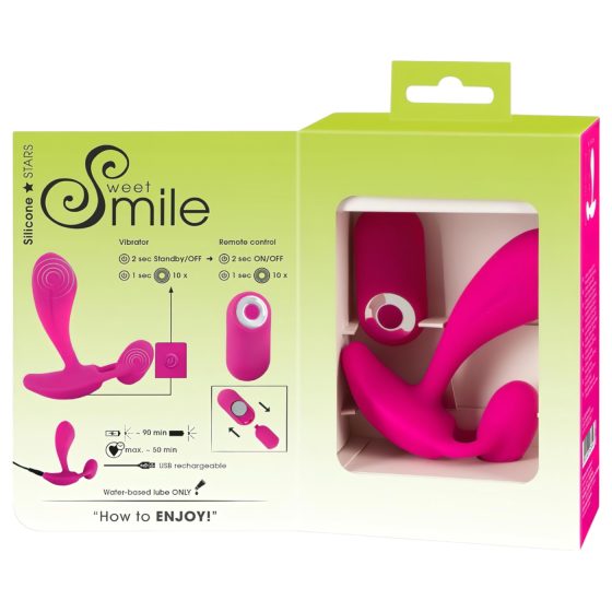 SMILE RC - Nabíjecí, rádiem řízený vibrátor na G-bod (růžový)