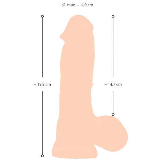 Nature Skin - Dildo s realistickou texturou - 20cm (přírodní)