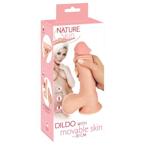 Nature Skin - Dildo s realistickou texturou - 20cm (přírodní)